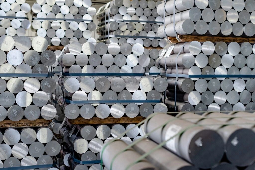 Certified aluminium billet stock with full material traceability