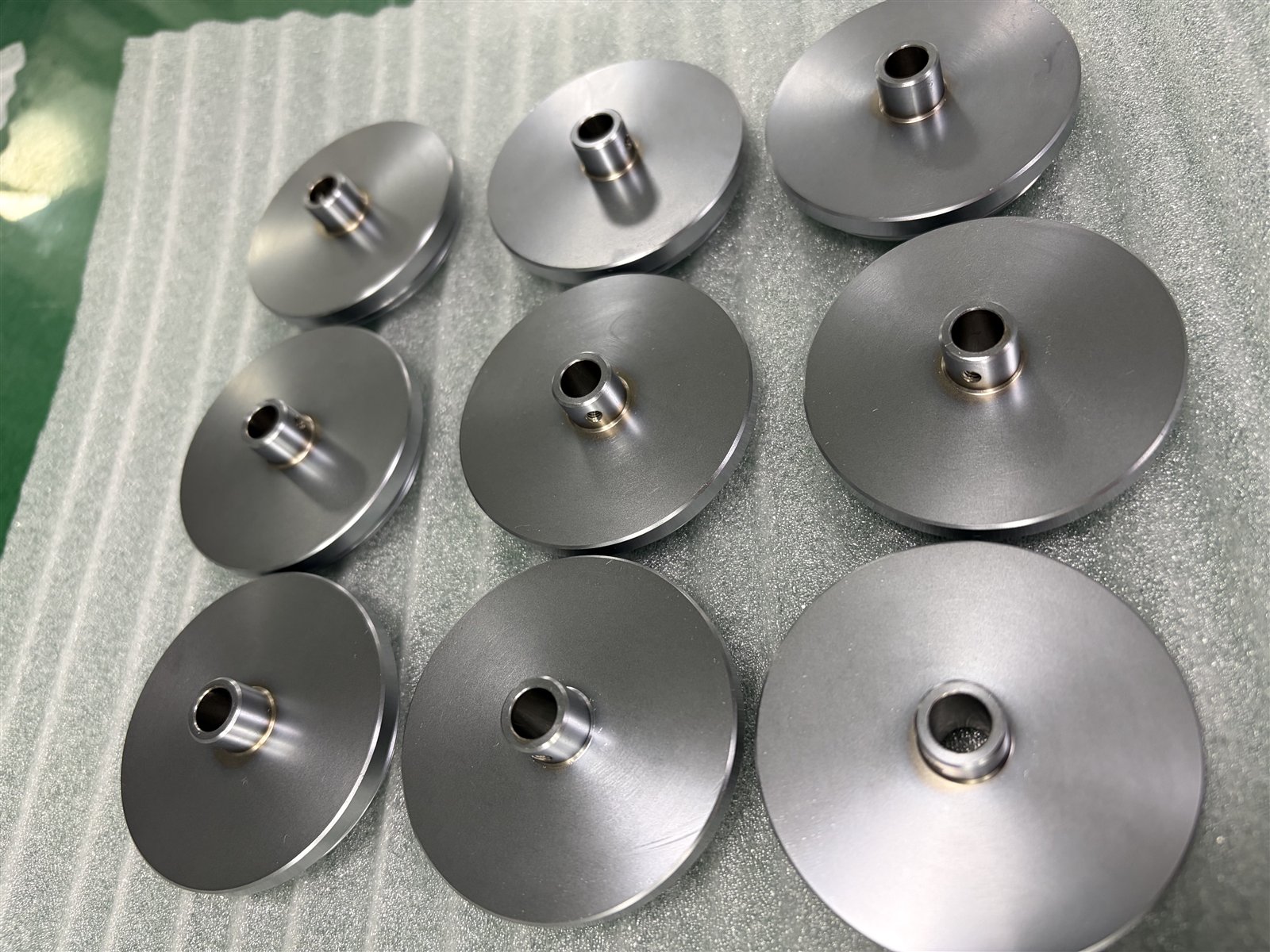 Group of finished chrome-plated 6061 aluminium parts