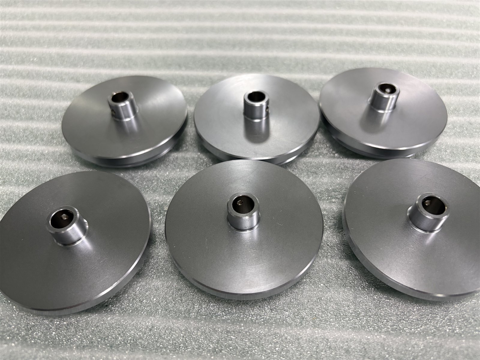 Group of finished chrome-plated 6061 aluminium parts