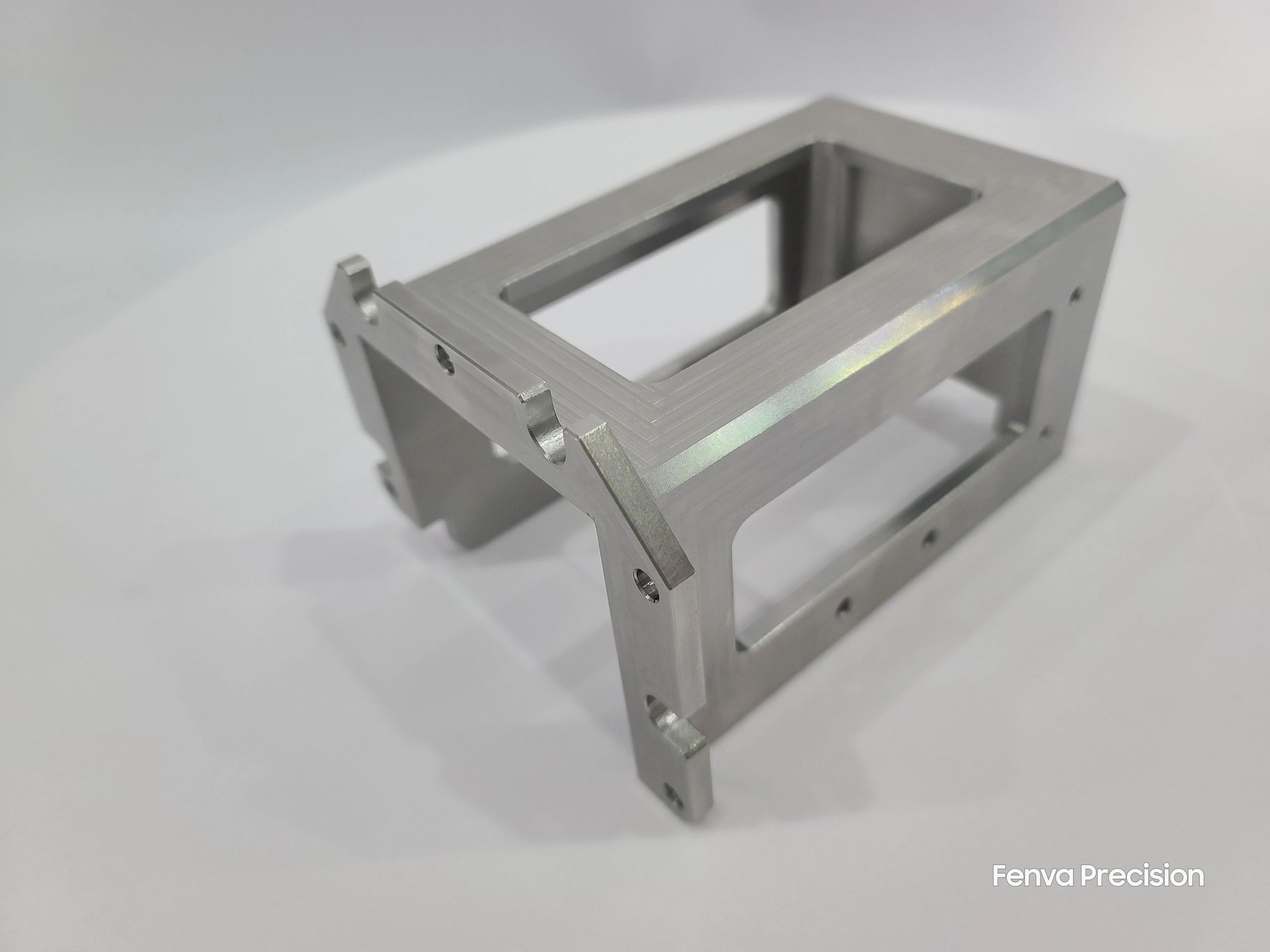 CNC milled aluminium open-frame mounting bracket