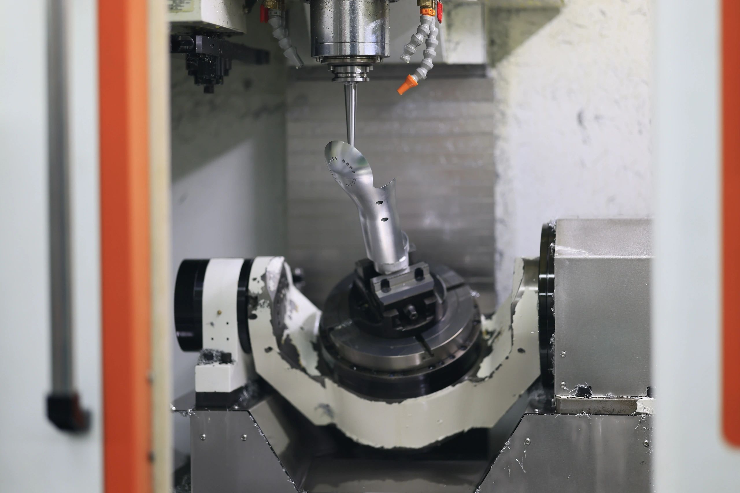 5-axis machined humanoid-robot leg component