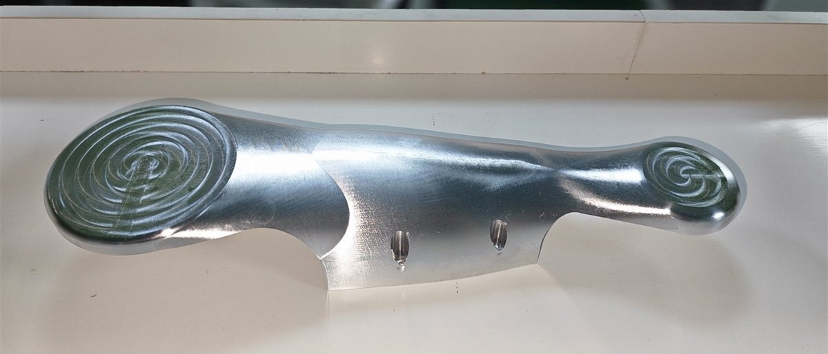 Finished 5-axis machined aluminium humanoid robot leg component