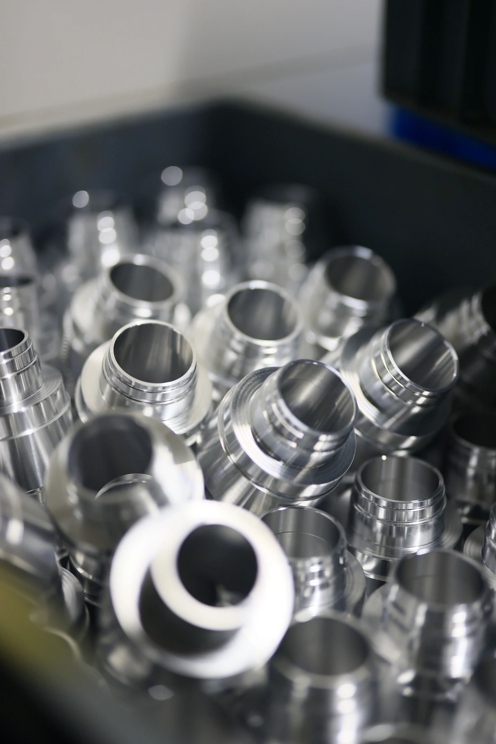 CNC turned aluminium EV component, as-machined