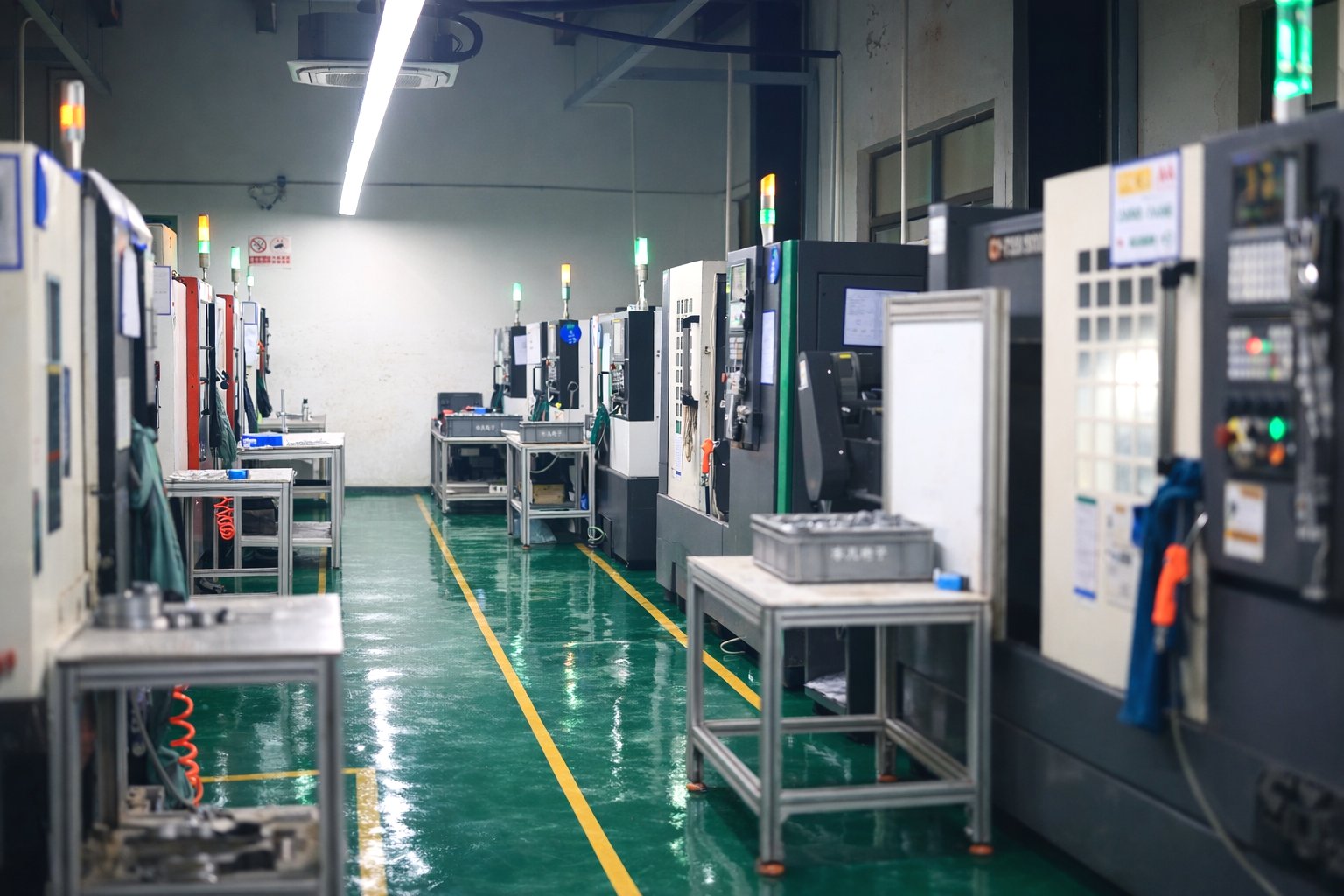 CNC turning cell on the Fenva Precision production floor